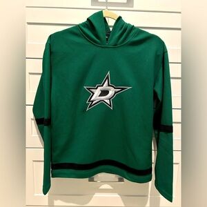 Dallas Stars Hoodie.Sz 140. Green with embroidered front logo.Lettering on back
